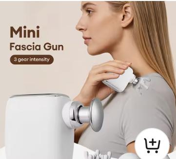 Mini Pocket Fascia Massage Gun with interchangeable heads
